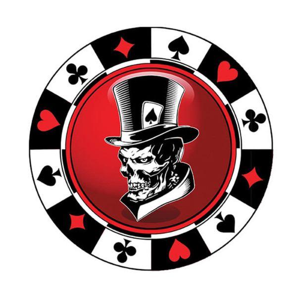 poker chip skull